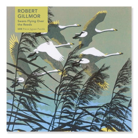 Adult Jigsaw Puzzle Robert Gillmor: Swans Flying over the Reeds (500 pieces) : 500-piece Jigsaw Puzzles-9781839648410