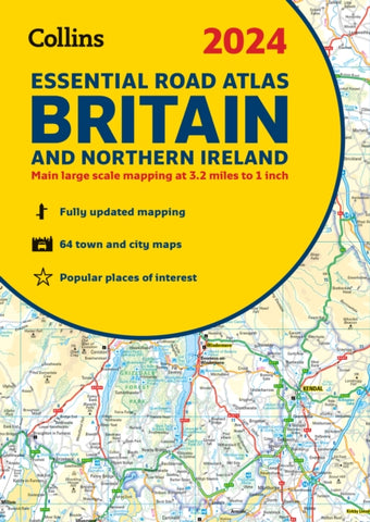 2024 Collins Essential Road Atlas Britain and Northern Ireland : A4 Spiral-9780008597580