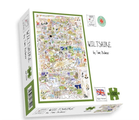 Map of Wiltshire Jigsaw 1000 Piece Puzzle-5056318133492