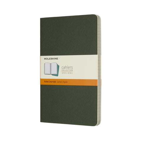 Moleskine Myrtle Green Large Ruled Cahier Journal (set Of 3)-8055002855273