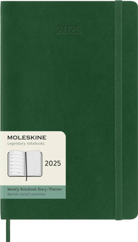 Moleskine 2025 12-Month Weekly Large Softcover Notebook : Myrtle Green-8056999270728