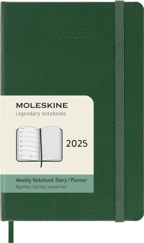 Moleskine 2025 12-Month Weekly Pocket Hardcover Notebook : Myrtle Green-8056999270735