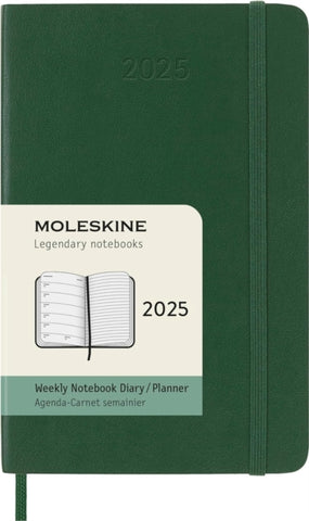 Moleskine 2025 12-Month Weekly Pocket Softcover Notebook : Myrtle Green-8056999270742