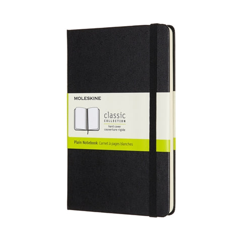 Medium Plain Hardcover Notebook - Black-8058647626604