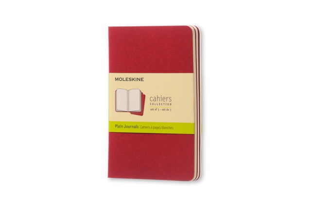 Moleskine Plain Cahier - Red Cover (3 Set)-9788862930970