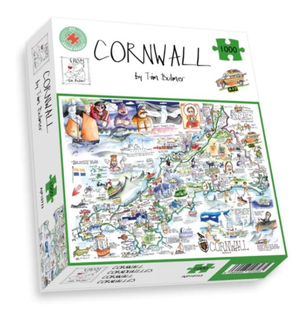 Map of Cornwall Jigsaw 1000 Piece Puzzle-5060085107235