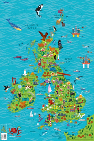 Children's Wall Map of the United Kingdom and Ireland-9780008212087