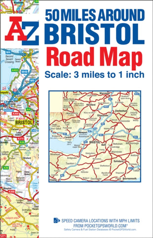 50 Miles around Bristol A-Z Road Map-9781782570547