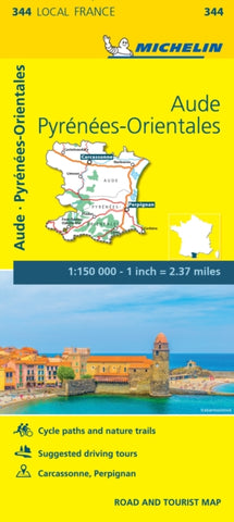 Aude, Pyrenees-Orientales - Michelin Local Map 344 : Map-9782067210783