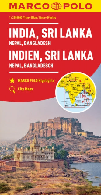 India, Sri Lanka, Nepal, Bangladesh Marco Polo Map-9783829739443